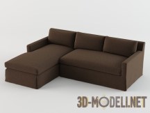 Угловой коричневый диван