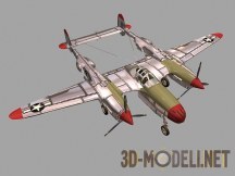 3d-модель Тяжелый истребитель Lockheed P-38 Lightning