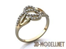 3d-модель Золотой перстень с бриллиантовой инкрустацией