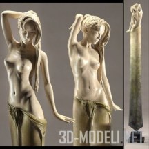 3d-модель Керамическая статуэтка полуобнаженной девушки