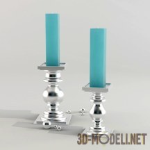 3d-модель Голубые свечи