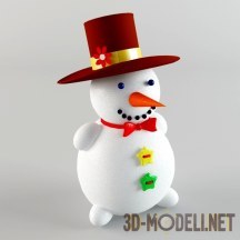 3d-модель Снеговик в красной шляпе