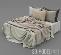 3d-модель Постельное белье и пять подушек