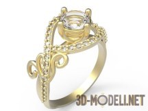3d-модель Золотое кольцо с фианитами