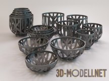 3d-модель Набор деревянных декоративных ваз от BoConcept
