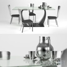 3d-модель Обеденный стол и стулья
