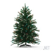3d-модель Новогодняя елка с гирляндой