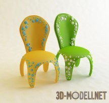 3d-модель Мягкие стулья с оригинальным дизайном