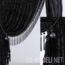 3d-модель Бархатная штора с бахромой