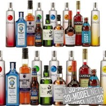 3d-модель Бутылки с алкогольными напитками