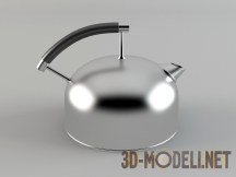 3d-модель Металлический чайник с пластиковой ручкой