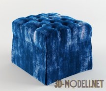 3d-модель Синий бархатный пуф