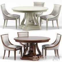 3d-модель Обеденный стол Maxime и стулья Stockton