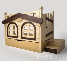 Детская кровать-домик с колоннами