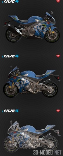 3d-модель Мотоцикл Suzuki GSX R1000R 2019