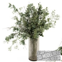 3d-модель Дымчатая ваза с зелеными ветками