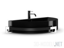 3d-модель Черная полукруглая ванна