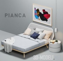 3d-модель Современная кровать Pianca Trama