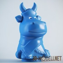 3d-модель Резиновая игрушка «Голубой бык»