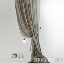 3d-модель Одинарная штора и лампочка