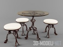 3d-модель Кованый столик и стулья