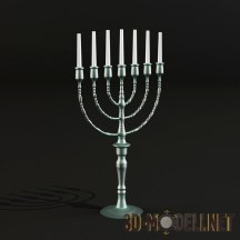 3d-модель Традиционный еврейский семисвечник