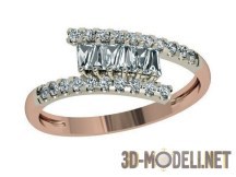 3d-модель Золотое кольцо с множеством камней