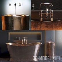3d-модель Медная ванна и раковина