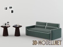 3d-модель Современный диван с декоративным шнуром