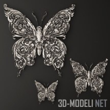 3d-модель Лепной декор-бабочки