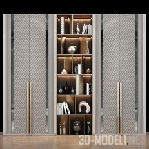 3d-модель Современный шкаф с декором