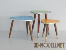 3d-модель Три кофейных столика в винтажном стиле