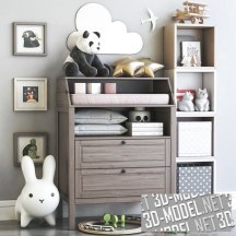 3d-модель Мебельная группа от IKEA, игрушки и декор в детскую