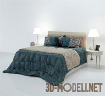 3d-модель Кровать и тумбочки с кистями