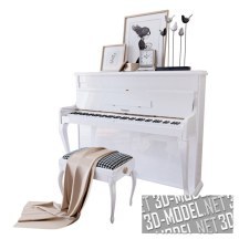 3d-модель Фортепиано Weinbach, табурет и декор YOU