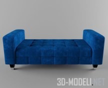 3d-модель Мягкая банкетка в бордовом и синем цвете
