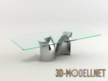 3d-модель Прямоугольный журнальный столик с прозрачной столешницей