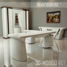 3d-модель Белая кабинетная мебель MASCHERONI