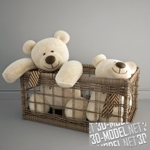 3d-модель Мягкие медведи в корзине