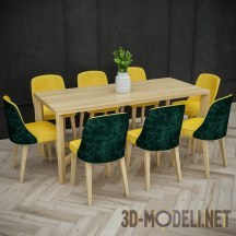 3d-модель Мебельный комплект на восемь персон