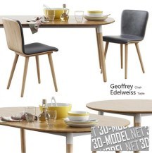 3d-модель Стол Edelweiss и стул Geoffrey от Made