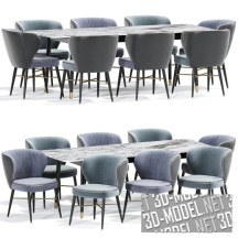3d-модель Обеденный стол и стулья Arianna