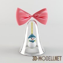 3d-модель Колокольчик с бантом и снеговиком