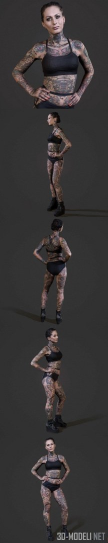 3d-модель Девушка Lana с татуировками