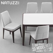 3d-модель Стул, полукресло и стол от Natuzzi (Minerva, Saturno, Vesta)