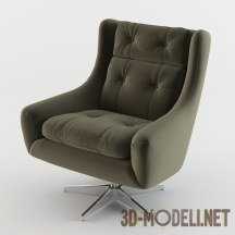 3d-модель Мягкое кресло на крестообразной ножке