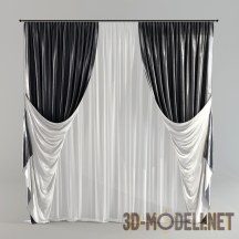 3d-модель Черно-белые классические шторы