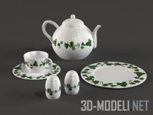 3d-модель Посуда с виноградными листьями