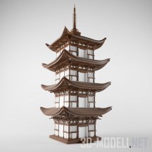 3d-модель Японская пагода