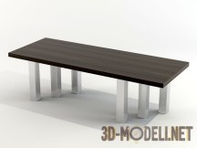3d-модель Прямоугольный стол на шести ногах